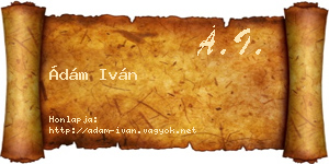 Ádám Iván névjegykártya