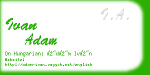 ivan adam business card